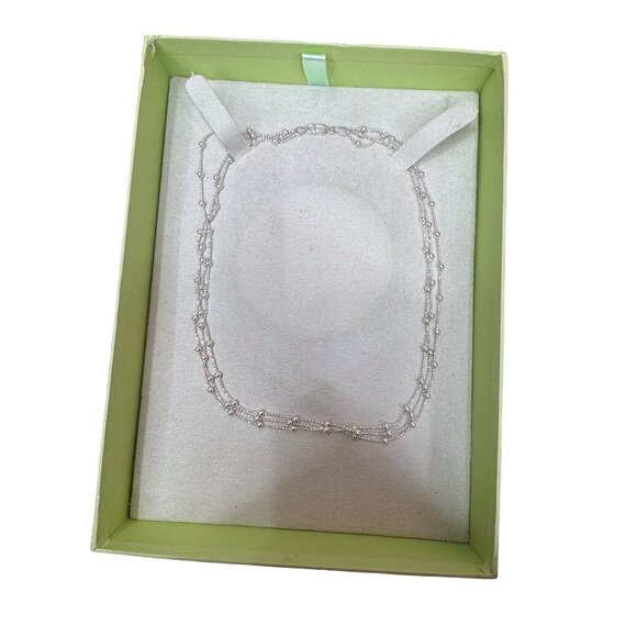 Ross-Simons Sterling Silver Triple Strand Beaded Necklace With Box SOLD OUT - Picture 9 of 13